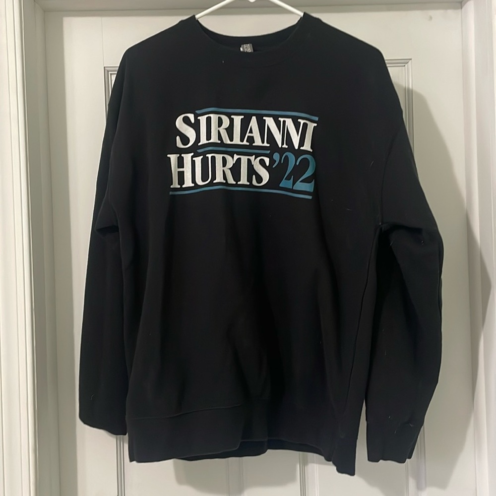 Philadelphia Eagles Women’s Crewneck Jalen Hurts Black Sweatshirt Size Large